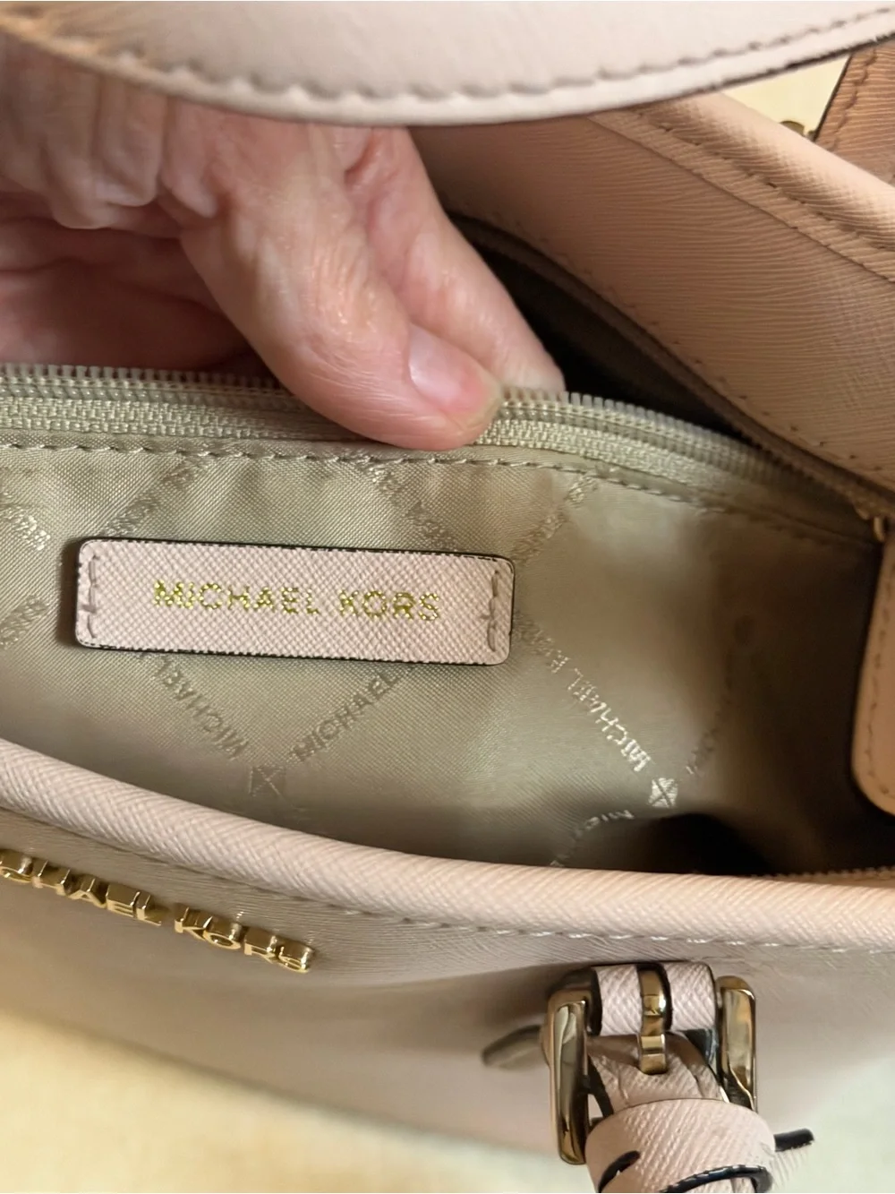 Michael Kors Pink Saffiano Crossbody Tote with Matching Wallet